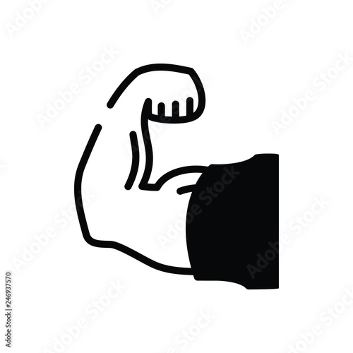 Black solid icon for strong sturdy 