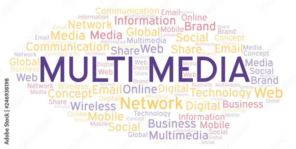 Obraz premium Multi Media word cloud.