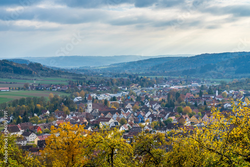 Germany, Beautiful houses of rudersberg city from above