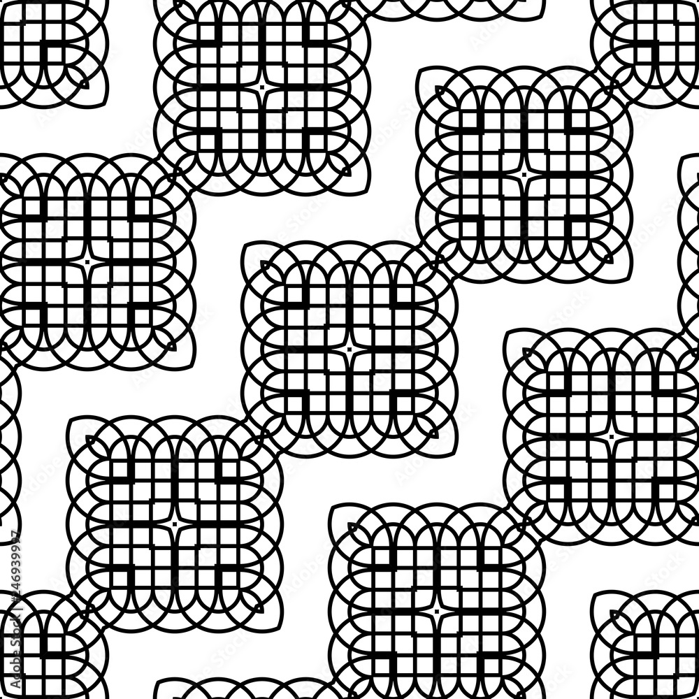 Fototapeta premium Design seamless monochrome decorative pattern