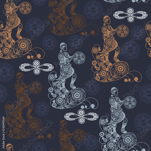 Seamless texture with Tarot cards 4