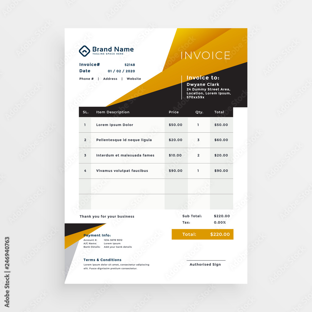 stylish business invoice template design stylish business invoice template design