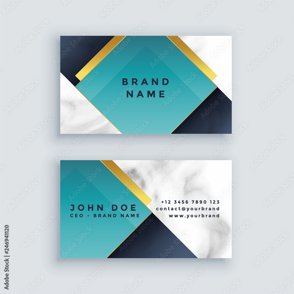 Fototapeta premium modern company business card in marble business card design