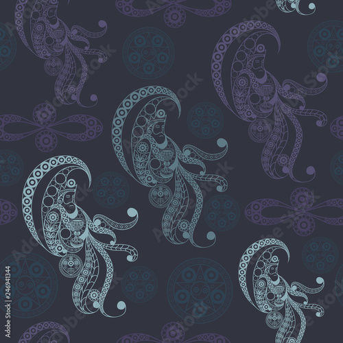 Seamless texture with Tarot cards 6