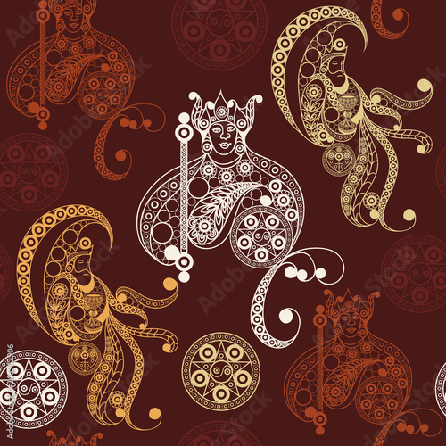 Seamless texture with Tarot cards 10