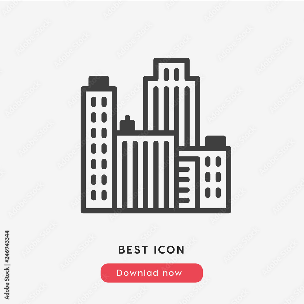 Fototapeta premium tall buildings icon vector 