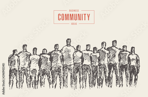 People hands spirit together volunteers men vector