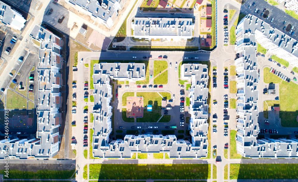 Obraz premium Aerial view of buildings