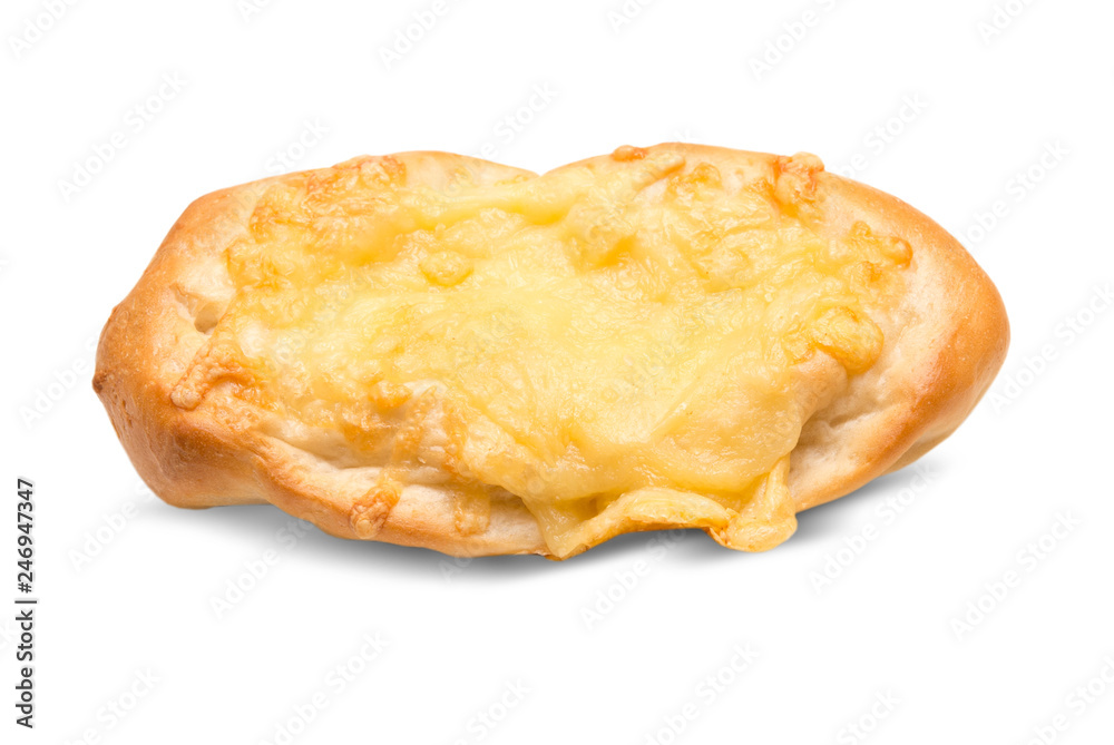 Cheese bun isolated on white