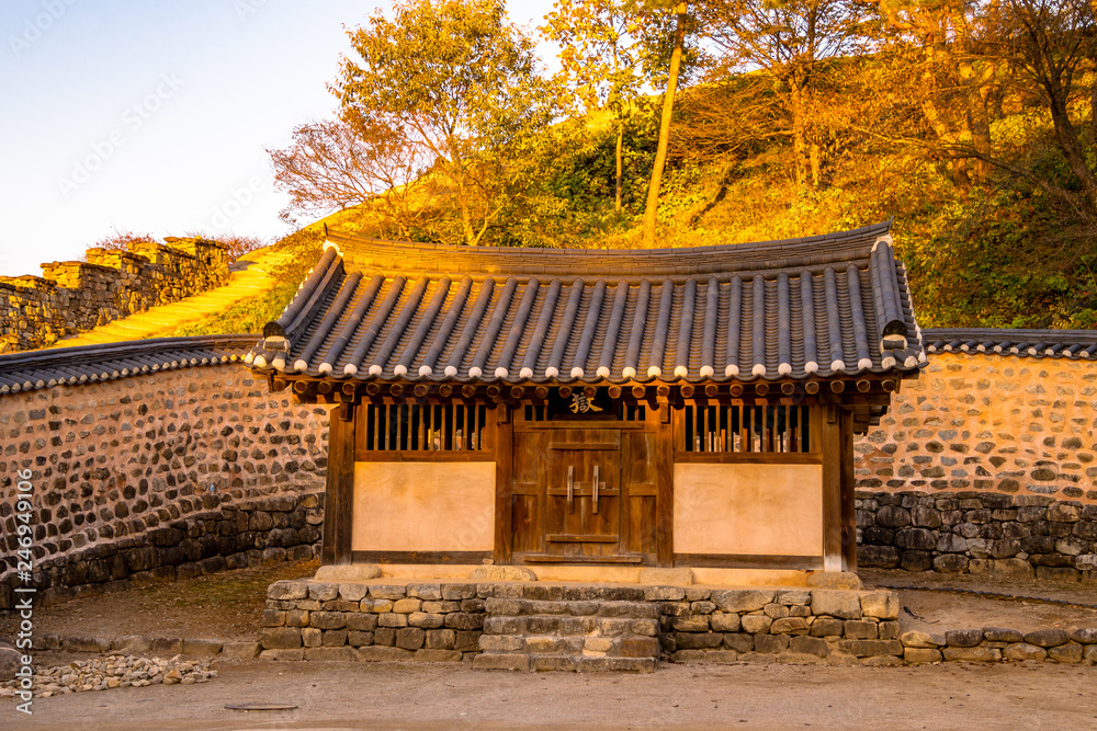 An old prison in Gochangeupseong Fortress (Sign board text is An old prison in Gochangeupseong Fortress (Sign board text is