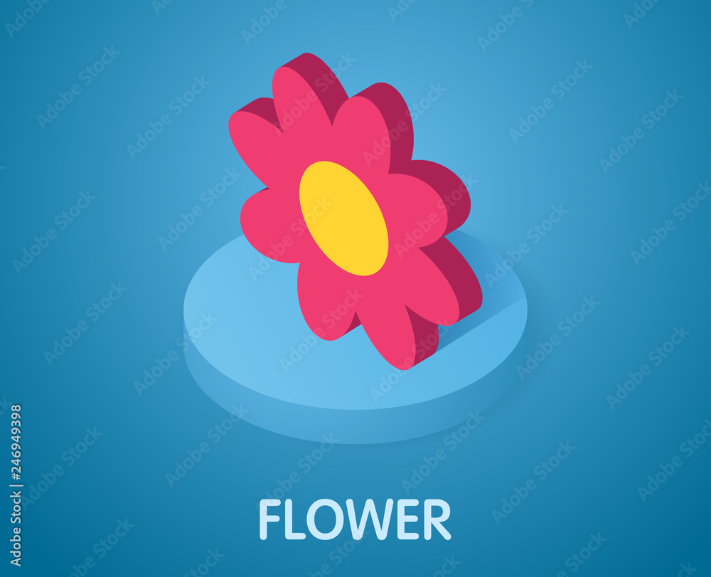 Flower isometric icon. Vector illustration. 3d concept Flower isometric icon. Vector illustration. 3d concept