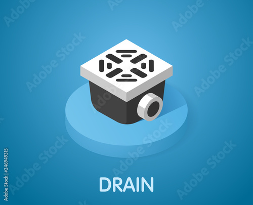 Drain isometric icon. Vector illustration. 3d concept
