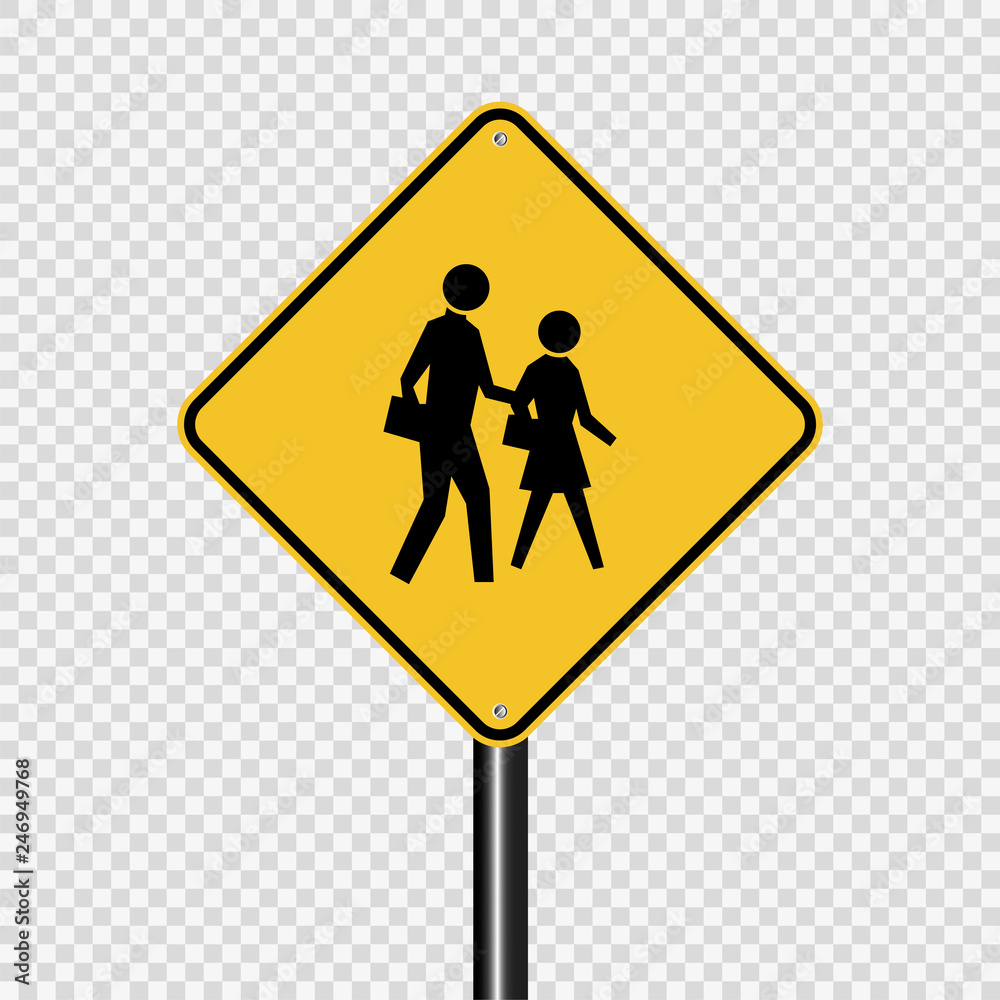 school crossing sign on transparent background school crossing sign on transparent background