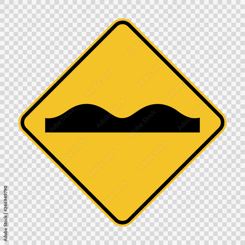 Uneven road surface sign on transparent background Uneven road surface sign on transparent background