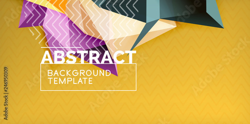 Fototapeta Naklejka Na Ścianę i Meble -  Color geometric abstract background, minimal abstraction design with mosaic style 3d shape