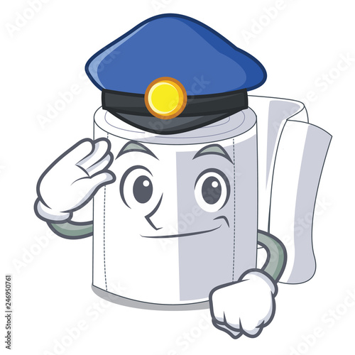 Police cartoon toilet paper in the bathroom
