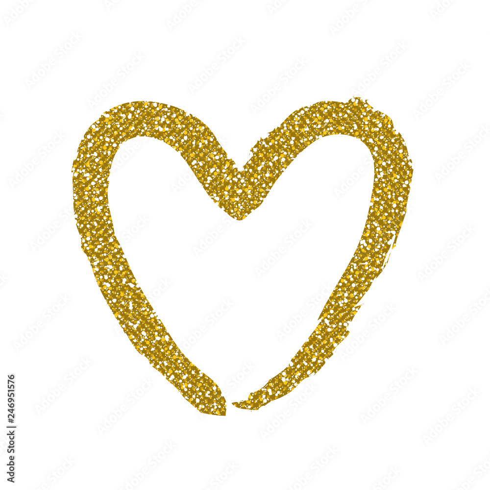 Golden Glitter Heart. Vector Golden Glitter Heart. Vector