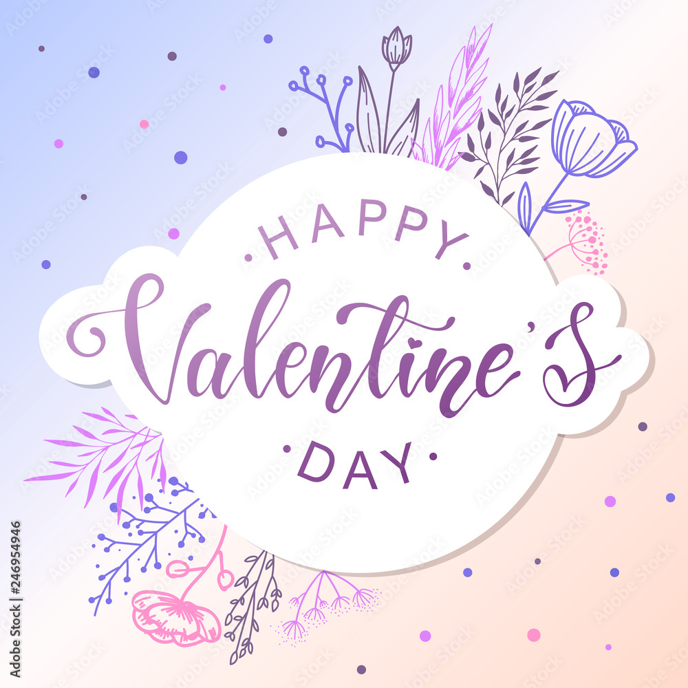 happy Valentine's day cute greeting card, poster, banner design