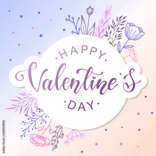 happy Valentine's day cute greeting card, poster, banner design