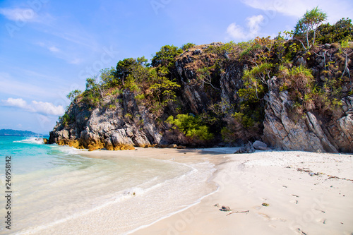 Beautiful beach and tropical sea at Cockburn Island, Myanmar.