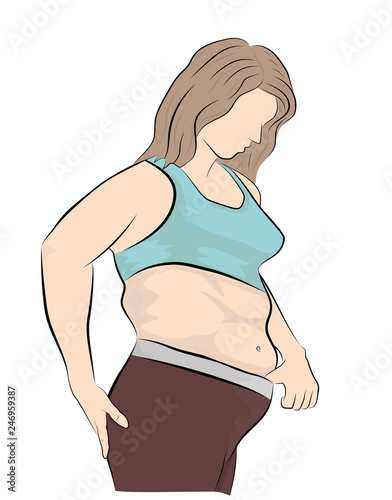 overweight. the problem of obesity. losing weight. vector illustration.