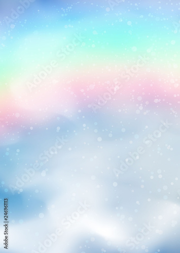 realistic white smoke on the background of a rainbow
