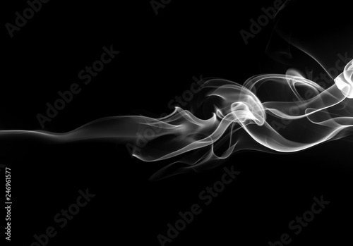 Abstract black and white smoke on black background, fire design