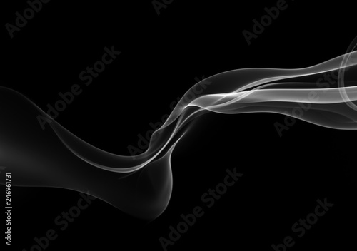 Abstract black and white smoke on black background, fire design