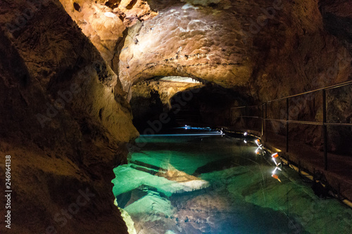 A water pool in River Cave at the Jenolan Caves, Australia. photo