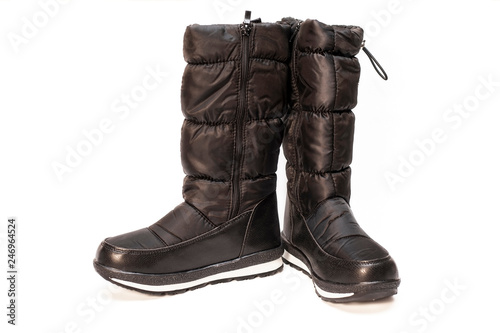 High black boots for girls for the winter cold season. Isolated © Мар'ян Філь