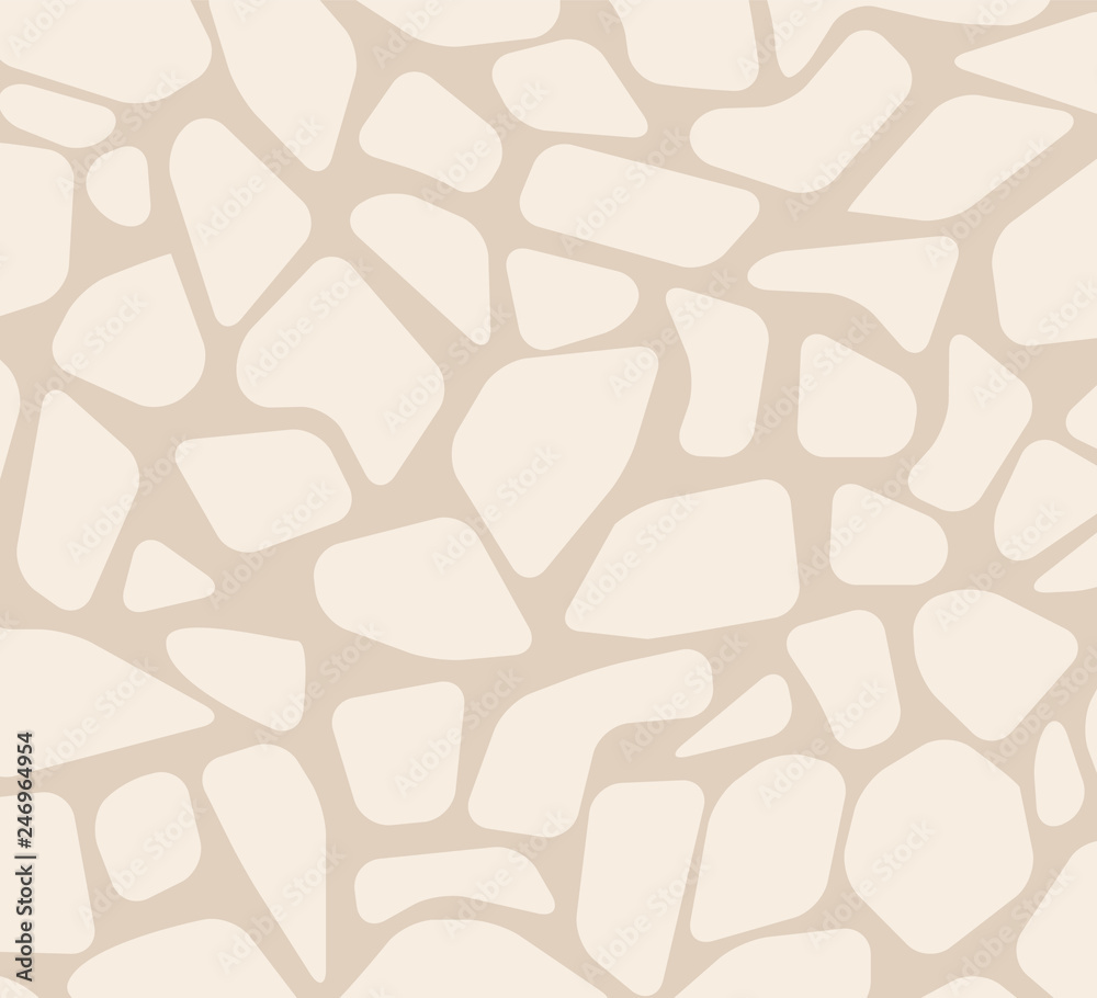 Fototapeta premium Paved tile stone pavement of surface seamless pattern vector. Texture of construction made with rocks material, road or floor restoration decoration