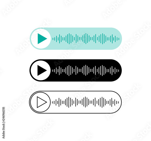 Voice message icons. Listen to the voice message