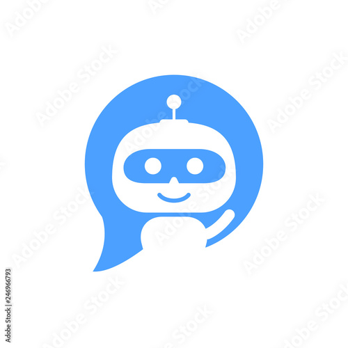 Robot icon. Chat Bot sign for support service concept. Chatbot character flat style