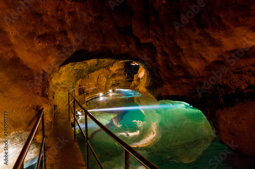 A water pool in River Cave at the Jenolan Caves, Australia. photo