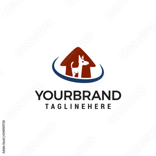 Dog House Logo. Animal care logo design vector template