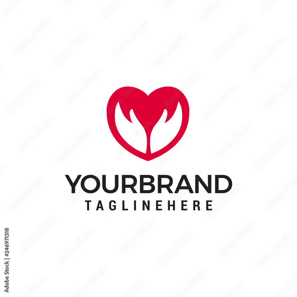 love hand logo Logo Template vector icon design