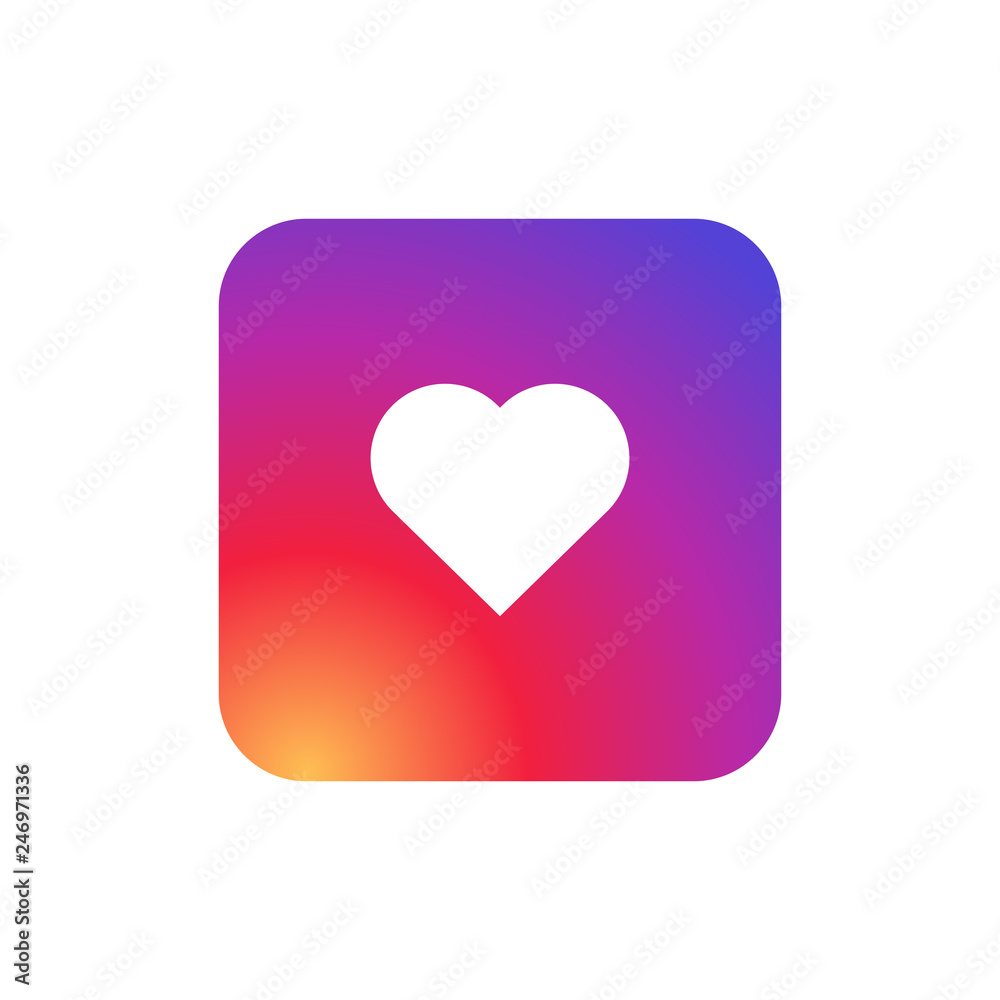 Heart symbol app Icon with smooth color gradient background Heart symbol app Icon with smooth color gradient background