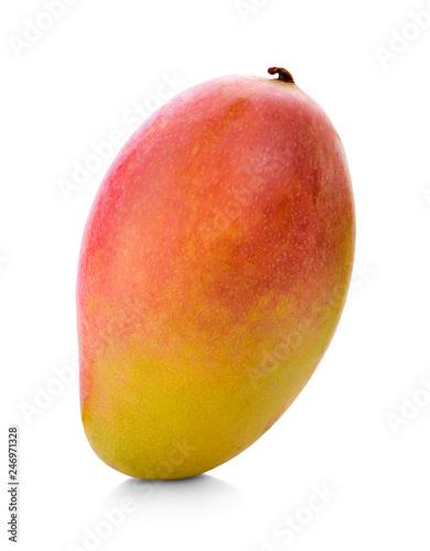Mango fruit with mango cubes and slices.