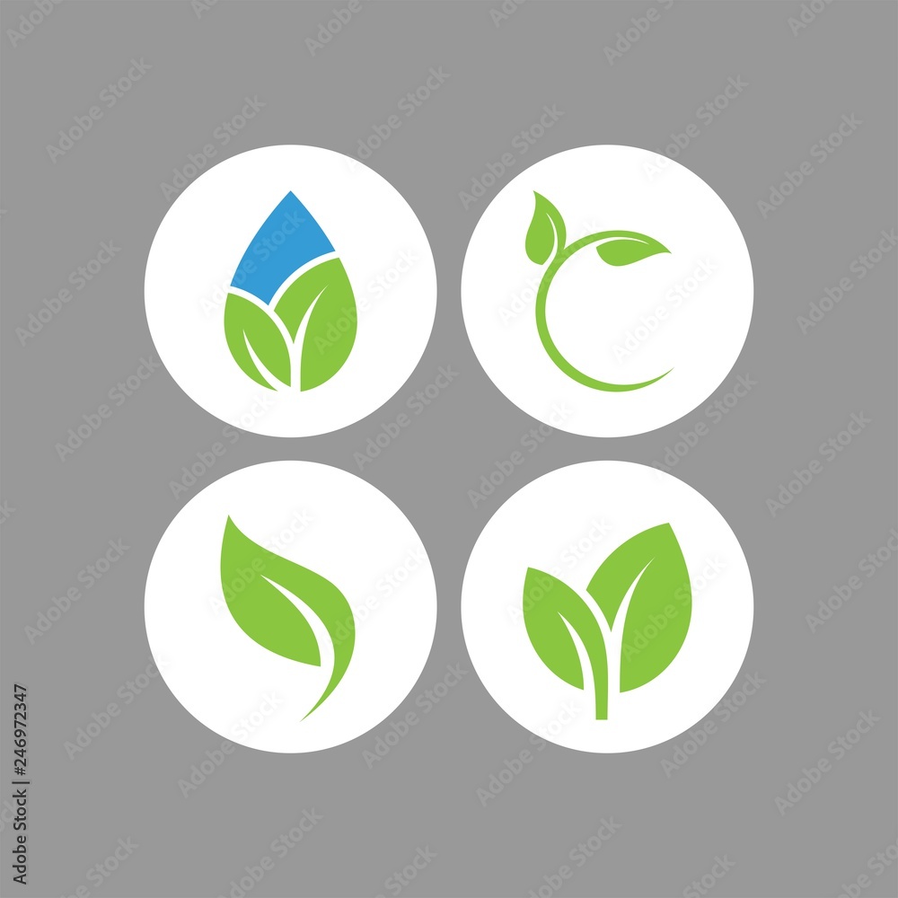 Eco flat vector icon. Ecology flat vector sign. Tree leaf flat vector icon