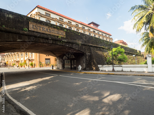 The historical citadel of Fort Santiago located in the old walled city of Manila, The district Intramuros, Philippines. November,2018 photo