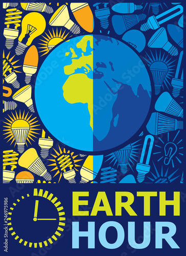 Earth hour vector design (poster)