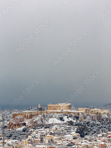 Athens with snow