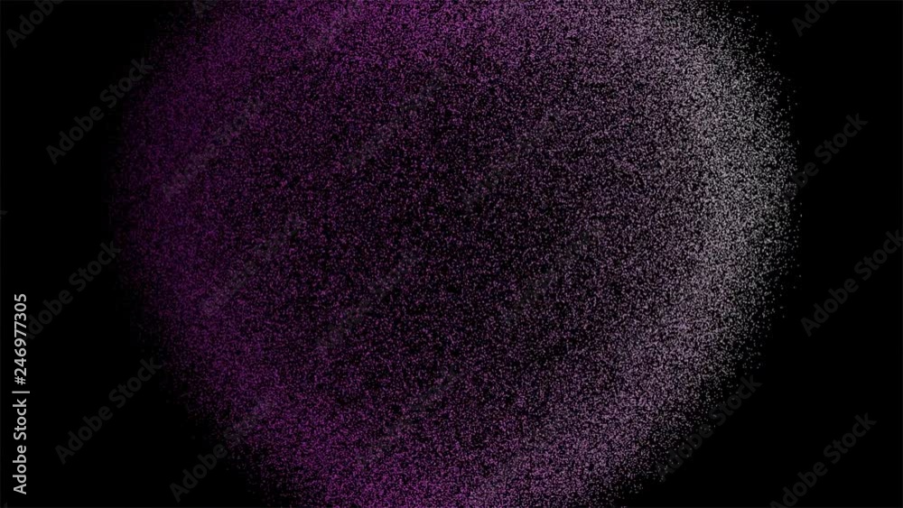 Pink heart particles, exploding hearts. Symbol of love, concept of Valentine's, isolated heart on black screen.