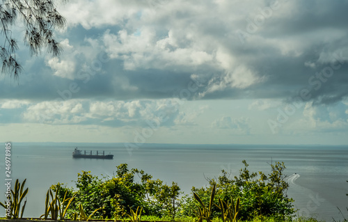 Maputo seascape under blue sky and Indian Ocean in Mozambique photo