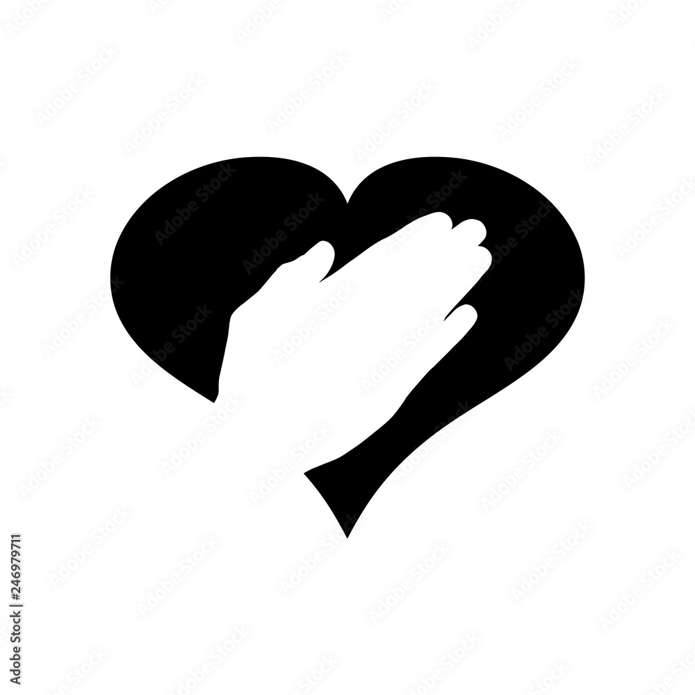 Illustration of heart care icon. Vector silhouette on white background. Symbol of healthy. Illustration of heart care icon. Vector silhouette on white background. Symbol of healthy.
