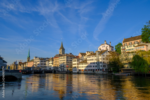 Panorama of the historic center of Zurich