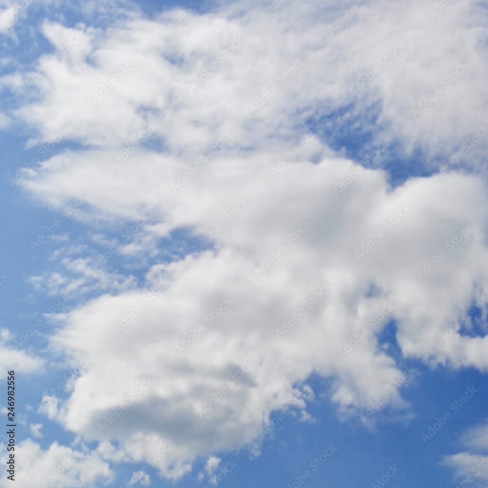 Fototapeta premium Blur gradient mesh sky with clouds. Vector illustration.