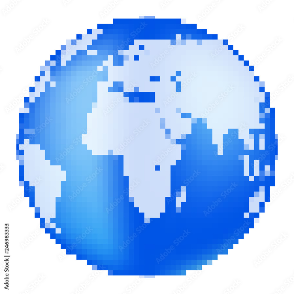 Pixel art design of Earth. Vector illustration. Pixel art design of Earth. Vector illustration.