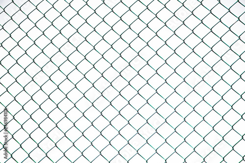 Full Frame Shot Of Chainlink Fence Against Clear Sky