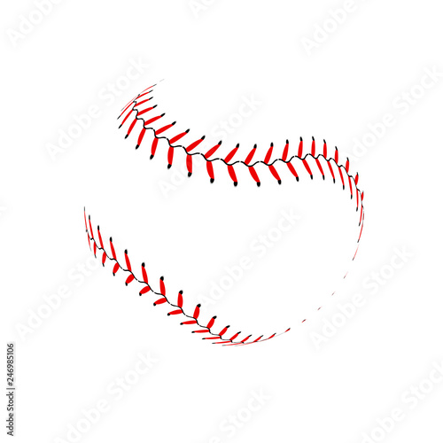 Baseball lace ball illustration isolated symbol. Vector baseball background sport design
